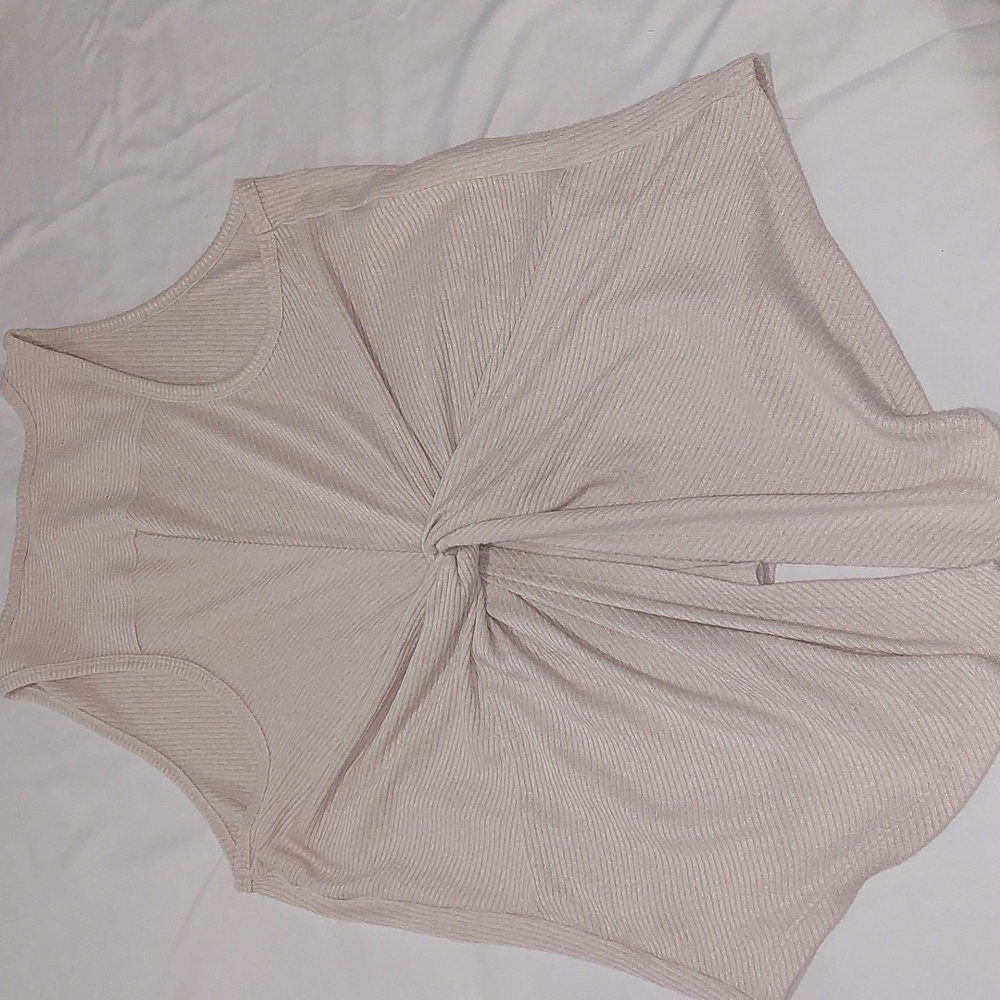 a new day Women's SIZE XL. Light Pink Ribbed Tank Top .Unique Style .